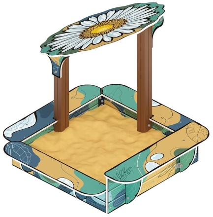 Песочница с навесом Ромашка (Пастель) - ИО 5.01.16-01, фото 3