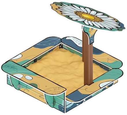 Песочница с навесом Ромашка (Пастель) - ИО 5.01.16-01, фото 2