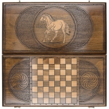 Нарды резные "Лошадь" 60, Zakaryan