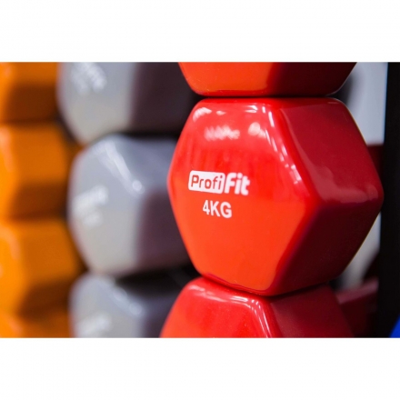 Гантель в виниловой оболочке PROFI-FIT 4 кг, фото 2