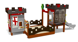 Песочный дворик Крепость ВСТ 5133 с горкой для детской площадки, фото 1