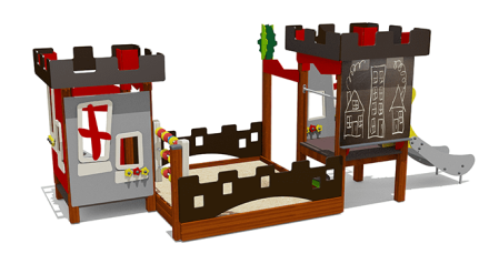 Песочный дворик Крепость ВСТ 5133 с горкой для детской площадки, фото 1