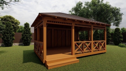 Прямоугольная беседка КАМЕНКА, фото 1