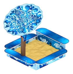 Песочница с навесом Ромашка (Снежная королева) - ИО 5.01.16-02, фото 1