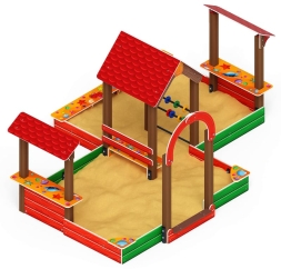 Песочный дворик двойной большой с навесом Домик (Ракушки) - ИО 6.01.03-01, фото 2