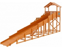 Зимняя деревянная горка "Snow Fox 10 м ДОМИК"