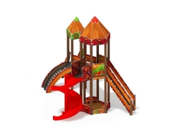 Детская игровая площадка Карандаши ДИК 2.26.05-01.С Н=2000 (Винтовой скат), фото 3