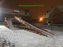 Зимняя деревянная горка "Snow Fox 12 м" с двумя скатами