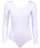 Купальник гимнастический с длинным рукавом, полиамид, белый, р. 36-42