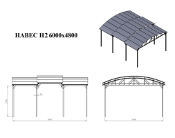 Навес H2 6 метров, фото 2