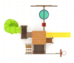 Детская площадка IgraGrad Панда Фани с балконом мод.1 и трубой 2.1м, фото 4