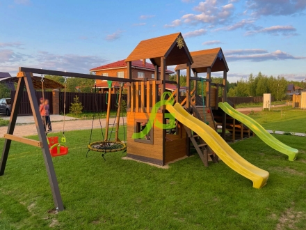 Детская площадка IgraGrad Панда Фани с балконом мод.1 и трубой 2.1м, фото 8