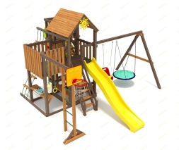 Детская площадка IgraGrad Панда Фани с балконом мод.1 и трубой 2.1м, фото 2