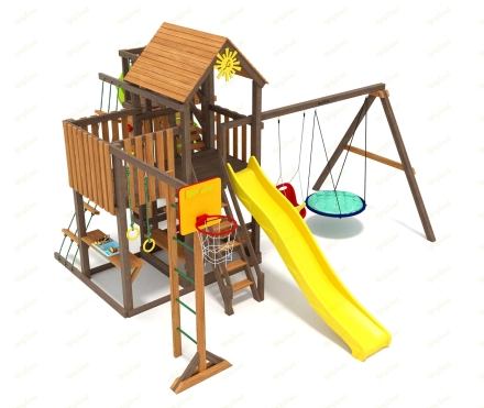 Детская площадка IgraGrad Панда Фани с балконом мод.1 и трубой 2.1м, фото 2