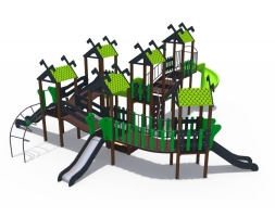 Детский игровой комплекс Лесная долина Н-1200 (Н-900 и винтовой скат Н-2000) ДИО 06070.1, фото 1