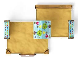 Песочный дворик двойной большой с навесом Домик (Коты) - ИО 6.01.03-03, фото 5