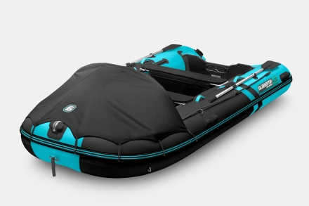 Gladiator C 420 AL ACTIVE Черно-бирюзовый моторная лодка ПВХ Алюминиевый пайол, фото 1