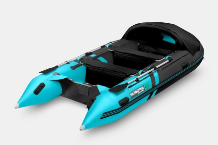 Gladiator C 420 AL ACTIVE Черно-бирюзовый моторная лодка ПВХ Алюминиевый пайол, фото 2