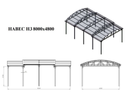 Навес H3 8 метров, фото 2