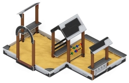 Песочный дворик двойной большой с навесом Домик (Техно) - ИО 6.01.03-04 , фото 2