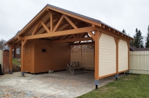 Навес для машин с хозблоком ЮНИК Базовая комплектация