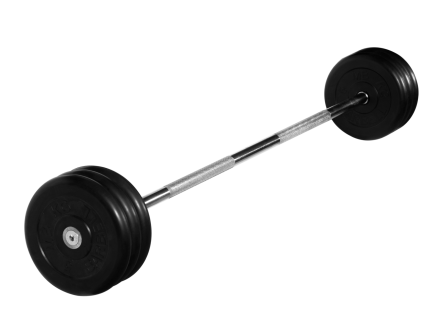 Штанга неразборная &quot;Barbell&quot; с чёрными дисками d 25 мм, 35 кг, фото 1