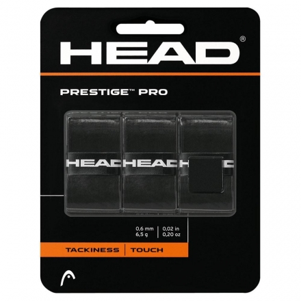 Овергрип Head Prestige Pro (ЧЕРНЫЙ), арт.282009-BK, 0.55 мм, 3 шт, черный, фото 1