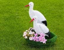 Топиари Аисты в гнезде, семья газон Eco Топиари Аисты в гнезде, семья газон Eco