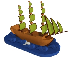 Топиари Корабль, h - 500 см, цветной - газон Eco, фото 1