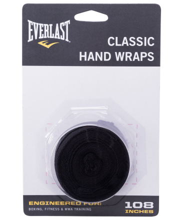 Бинт боксерский Everlast 4465BK, 2.5 м, хлопок, черный, фото 1