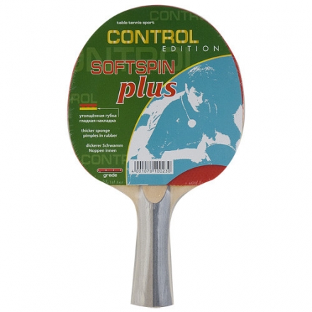 Ракетка для н/т Butterfly Softspin Plus, для начинающих, накладка 1,8 мм, конич. ручка, фото 1