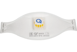 Респиратор О2 трехпанельный FFP3 NRD с клапаном выдоха 3113, фото 2