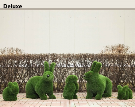 Топиари композиция Зайцы, 5 шт - газон Premium, фото 3