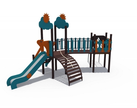 Детский игровой комплекс Весенница с металлическим скатом Н-1200 ДИО 04112, фото 4