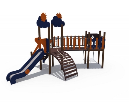 Детский игровой комплекс Весенница с металлическим скатом Н-1200 ДИО 04112, фото 1