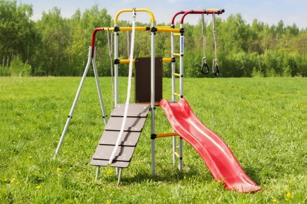 Детский спортивный комплекс для дачи ROMANA Островок Плюс (цепные качели)   , фото 7