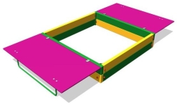 Песочница с откидной крышкой П056 для детской площадки, фото 4