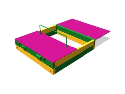 Песочница с откидной крышкой П056 для детской площадки, фото 2