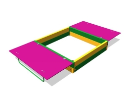 Песочница с откидной крышкой П056 для детской площадки, фото 1
