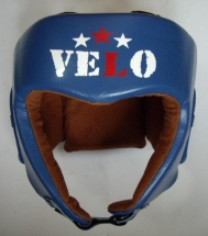 Шлем боксерский VELO открытый (кожа) синий p.XL AIBA