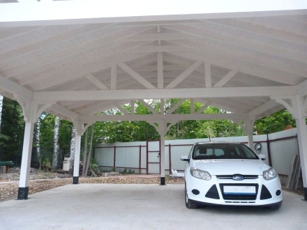 Навес для двух машин ТРИУМФ Несущий каркас, фото 2