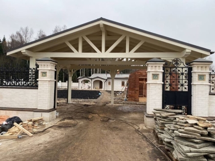 Навес для двух машин ТРИУМФ Несущий каркас, фото 15