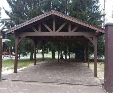 Навес для двух машин ТРИУМФ Несущий каркас, фото 11