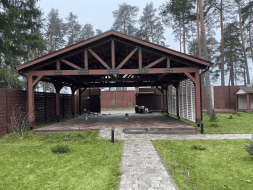 Навес для двух машин ТРИУМФ Несущий каркас, фото 8