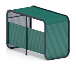 Навес контейнерной площадки для мусора (зеленый) (2 секции) (под анкера) МФ 55.01.02-01, фото 4