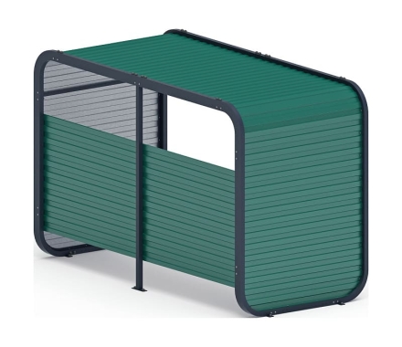 Навес контейнерной площадки для мусора (зеленый) (2 секции) (под анкера) МФ 55.01.02-01, фото 4