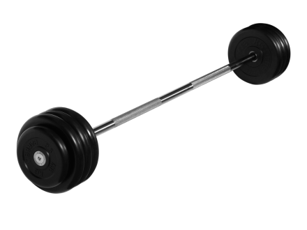 Штанга неразборная &quot;Barbell&quot; с чёрными дисками d 25 мм, 40 кг, фото 1
