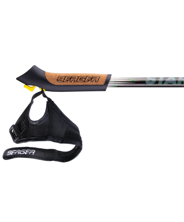 Палки для скандинавской ходьбы Starfall, 77-135 см, 2-секционные, чёрный/белый/ярко-зелёный, фото 4
