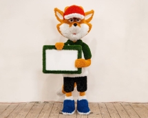 Топиари лисенок Колин с табличкой, h=165см - газон Eco