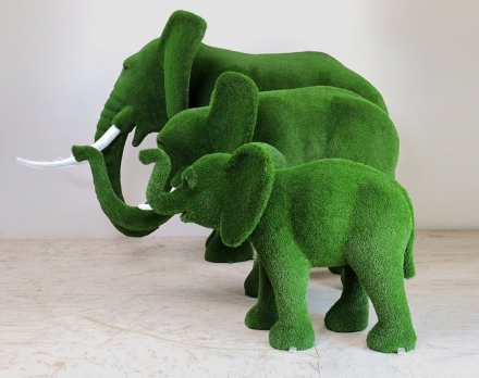 Топиари композиция слоны Семья - газон Eco, фото 2